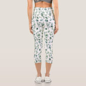 Watercolor Eucalyptus Pattern カプリレギンス (裏面)