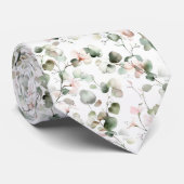 Watercolor Eucalyptus Pattern ネクタイ (ロール)