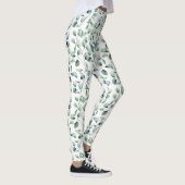 Watercolor Eucalyptus Pattern レギンス (右)