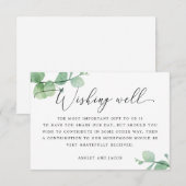 Watercolor eucalyptus script wedding wishing well エンクロージャーカード (正面/裏面)
