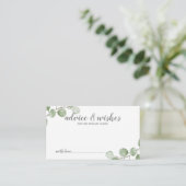 Watercolor Eucalyptus Wedding Advice and Wishes アドバイスカード (スタンド正面)