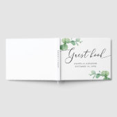 Watercolor Eucalyptus Wedding | Elegant Script ゲストブック (全面)
