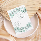 Watercolor Eucalyptus Wedding Invitation 招待状