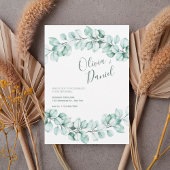 Watercolor Eucalyptus Wedding Invitation 招待状
