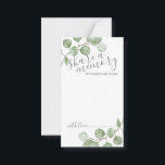 Watercolor Eucalyptus Wedding 'Share a Memory'  アドバイスカード<br><div class="desc">Celebrate your special day with these beautifully wedding share a memory card,  featuring title "Share a Memory" in modern script and decorated with soft watercolor eucalyptus on a white background.</div>
