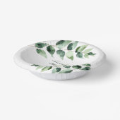 Watercolor Eucalyptus Wedding | White ペーパーボウル (傾斜あり)