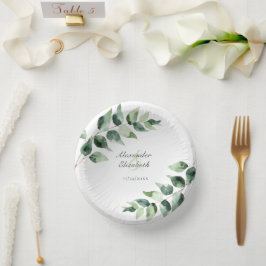 Watercolor Eucalyptus Wedding | White ペーパーボウル