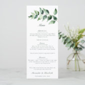 Watercolor Eucalyptus Wedding | White メニュー (スタンド正面)