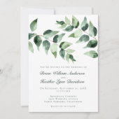 Watercolor Eucalyptus Wedding | White 招待状 (正面)