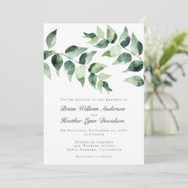Watercolor Eucalyptus Wedding | White 招待状
