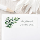 Watercolor Eucalyptus Wedding | White Address ラベル (インサイチュ)