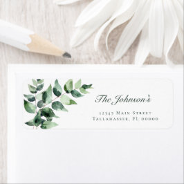 Watercolor Eucalyptus Wedding | White Address ラベル