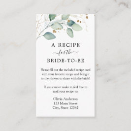 Watercolor Eucalytpusシャワーレシピ要求  エンクロージャーカード