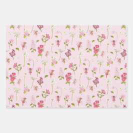 Watercolor Fairy Pink Stripes ラッピングペーパーシート