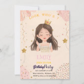 Watercolor Fairy Princess Custom Photo Birthday 招待状 (正面)