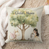 Watercolor Fairytale Princess Whimsical クッション (ブランケット)