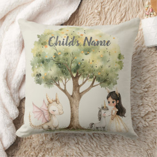 Watercolor Fairytale Princess Whimsical クッション