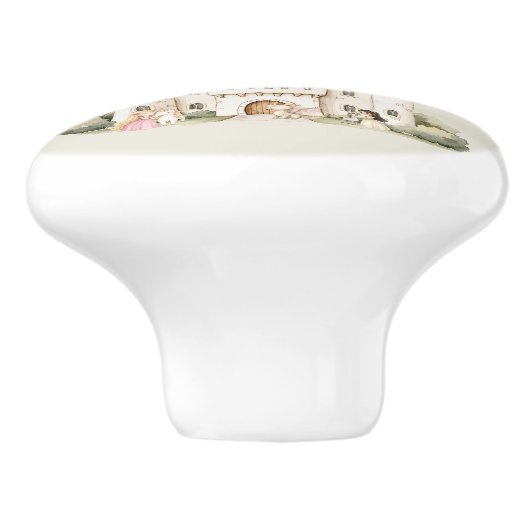 Watercolor Fairytale Princess Whimsical セラミックノブ (側面)