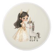 Watercolor Fairytale Princess Whimsical セラミックノブ (正面)