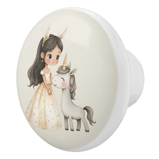 Watercolor Fairytale Princess Whimsical セラミックノブ (右)