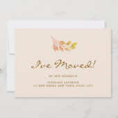 Watercolor Fall Foliage I've Moved Moving 案内状 (正面)