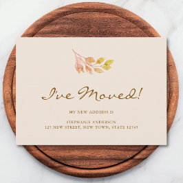 Watercolor Fall Foliage I've Moved Moving 案内状