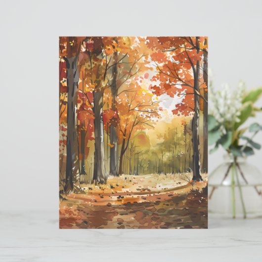 Watercolor Fall Forest Scrapbook Paper  (スタンド正面)