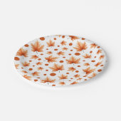 Watercolor Fall Leaves Autumn Foliage Thanksgiving ペーパープレート (アングル)