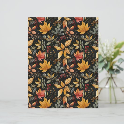 watercolor fall pattern scrapbook paper (スタンド正面)