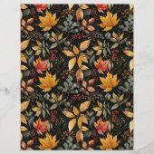 watercolor fall pattern scrapbook paper (正面)