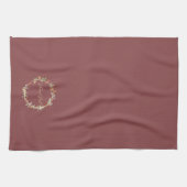 Watercolor Fall Wreath  キッチンタオル (横)