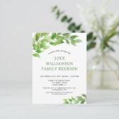 Watercolor Family Tree Family Reunion インビテーションポストカード (スタンド正面)