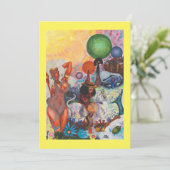 Watercolor Fantasy Eros rides white Lioness Woman 招待状 (スタンド正面)