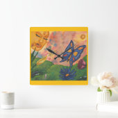 watercolor fantasy illustration woman goddess life スクエア壁時計 (ホーム)