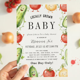 watercolor Farm Fresh Garden Cute Baby Shower 招待状