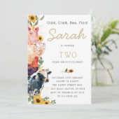 Watercolor Farm Invitation for Birthday Party Barn 招待状 (スタンド正面)