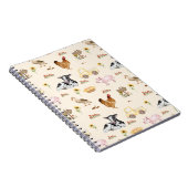 Watercolor Farm Scene Seamless Pattern ノートブック (右側)