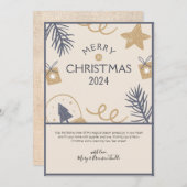 Watercolor Farmhouse "Merry Christmas 2024" シーズンカード (正面/裏面)