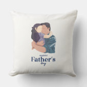 Watercolor Father Daughter Embrace Illustration クッション (正面)