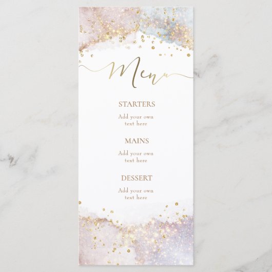 watercolor faux glitter Menu メニュー (正面)