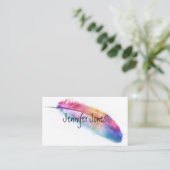 watercolor feather art custom business card 名刺 (スタンド正面)