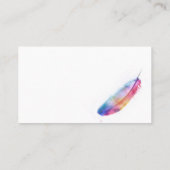 watercolor feather art custom business card 名刺 (裏面)