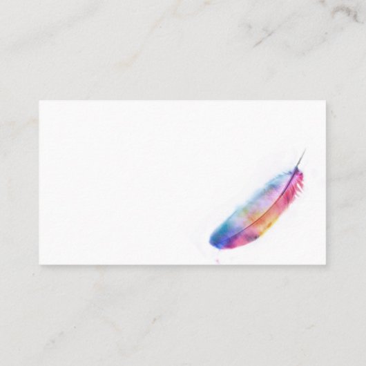 watercolor feather art custom business card 名刺 (裏面)