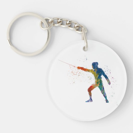 watercolor fencing キーホルダー (正面)