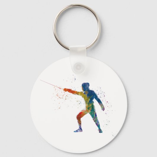 watercolor fencing キーホルダー (正面)