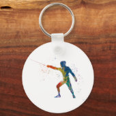 watercolor fencing キーホルダー (正面)