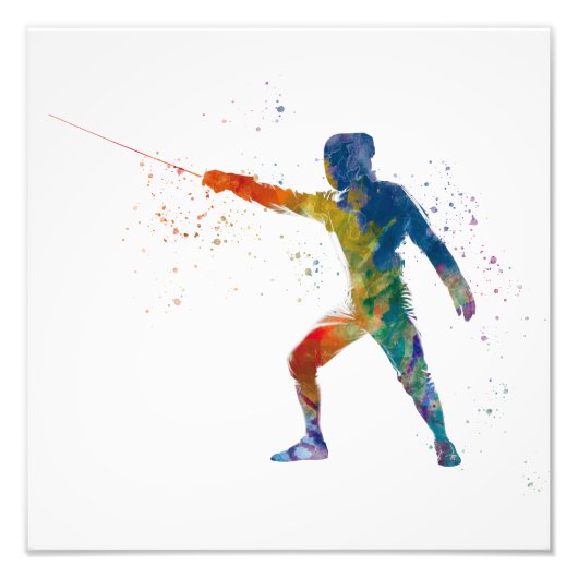 watercolor fencing フォトプリント            (正面)