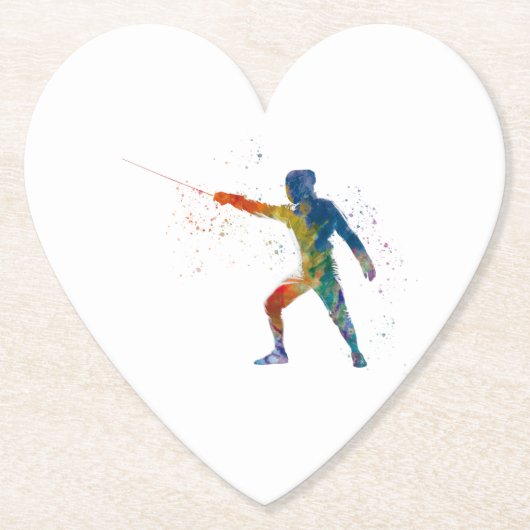 watercolor fencing ペーパーコースター (正面)