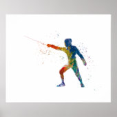 watercolor fencing ポスター (正面)