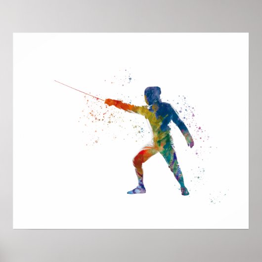 watercolor fencing ポスター (正面)